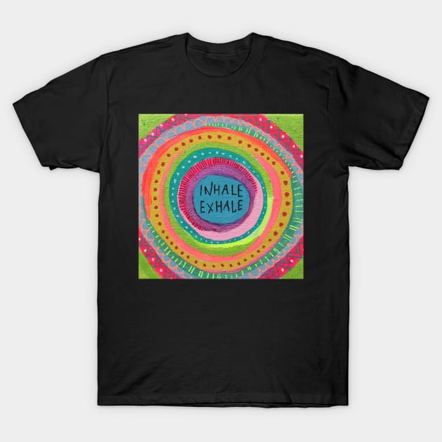 Inhale Exhale Mandala T-Shirt by MyCraftyNell